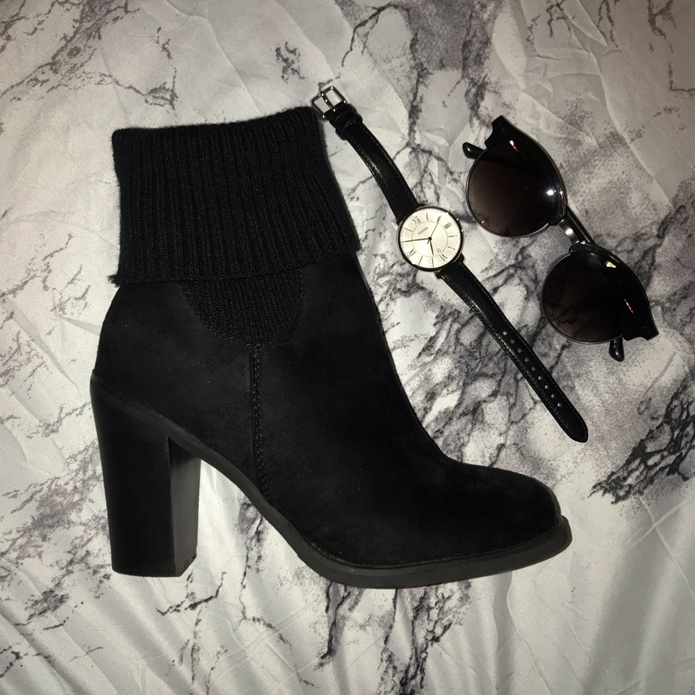 Black sweater booties
